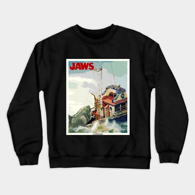 Jaws movie poster Crewneck Sweatshirt by SerenityByAlex